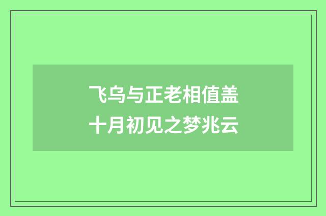 飞乌与正老相值盖十月初见之梦兆云