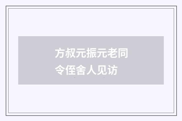 方叔元振元老同令侄舍人见访