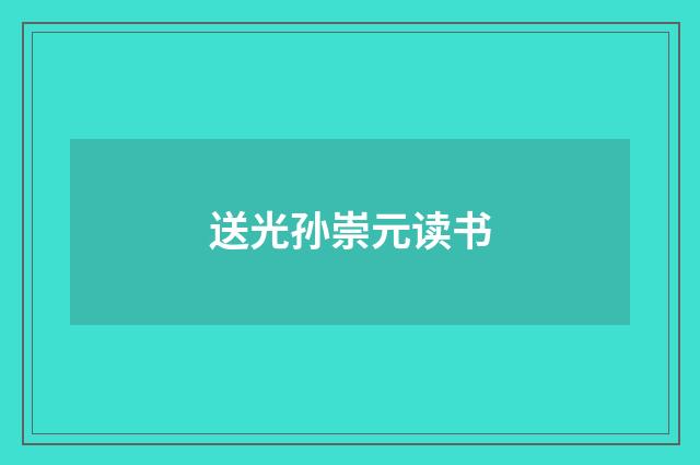 送光孙崇元读书