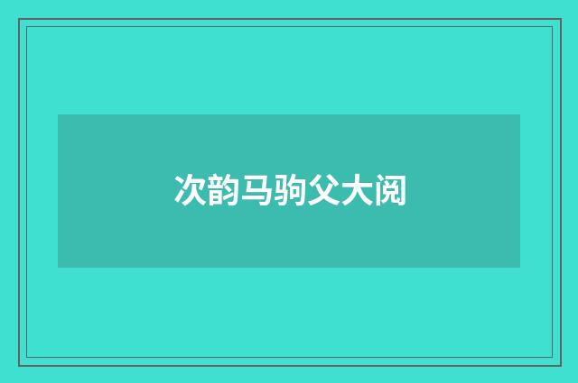 次韵马驹父大阅
