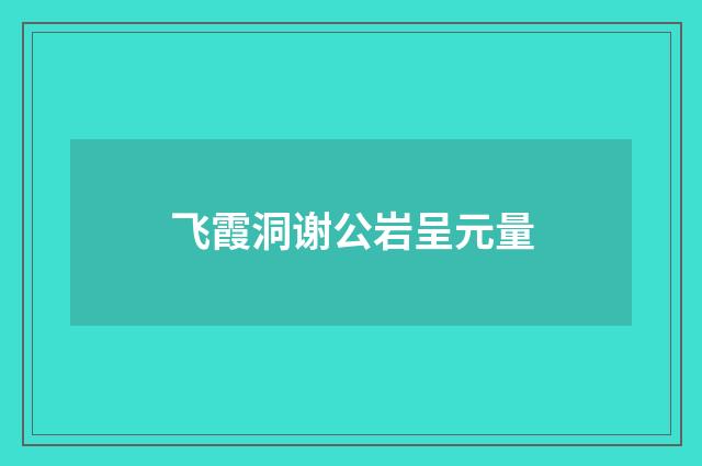 飞霞洞谢公岩呈元量