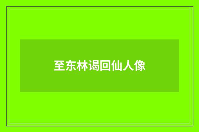至东林谒回仙人像