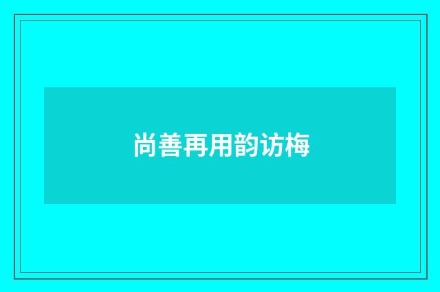 尚善再用韵访梅
