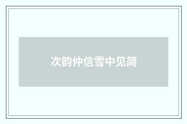 次韵仲信雪中见简