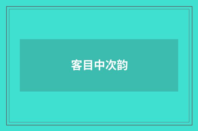 客目中次韵
