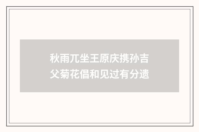 秋雨兀坐王原庆携孙吉父菊花倡和见过有分遗