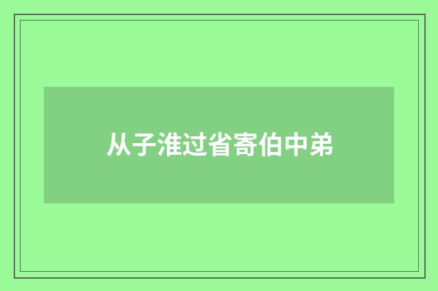 从子淮过省寄伯中弟