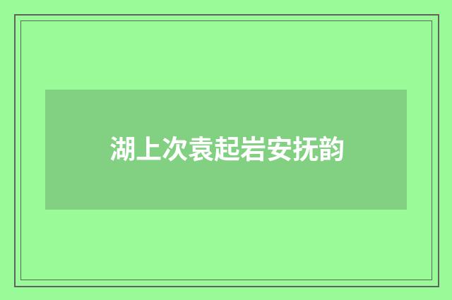 湖上次袁起岩安抚韵