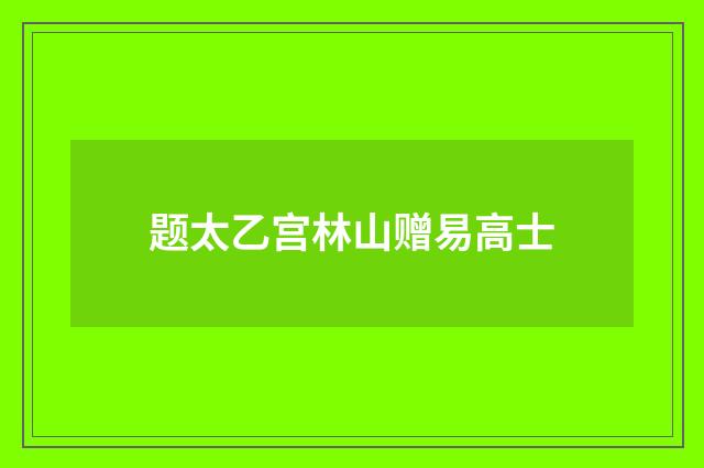 题太乙宫林山赠易高士