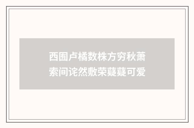 西囿卢橘数株方穷秋萧索间诧然敷荣薿薿可爱