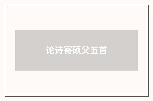 论诗寄硕父五首