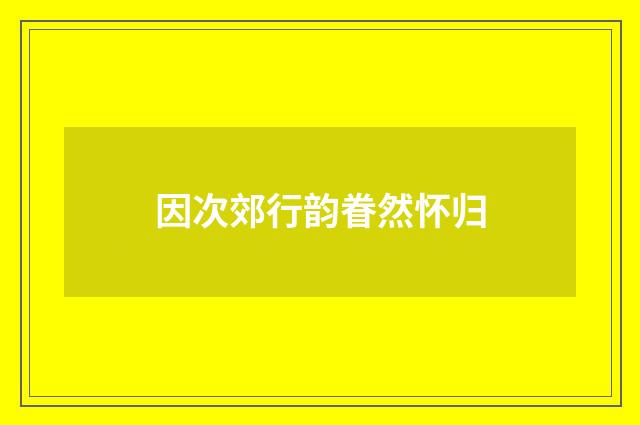 因次郊行韵眷然怀归