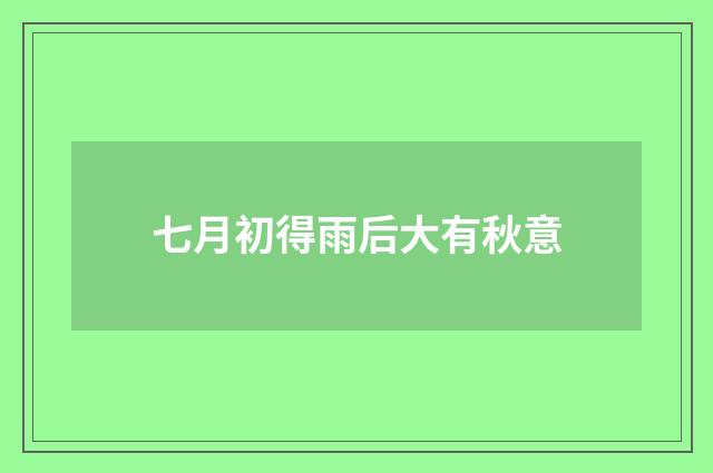 七月初得雨后大有秋意