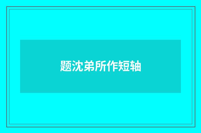 题沈弟所作短轴