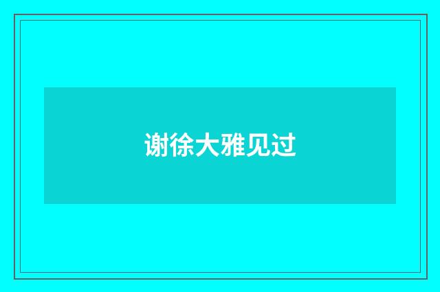 谢徐大雅见过