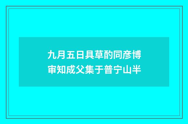 九月五日具草酌同彦博审知成父集于普宁山半