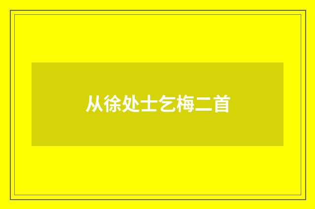 从徐处士乞梅二首