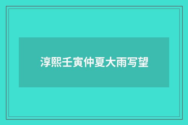 淳熙壬寅仲夏大雨写望