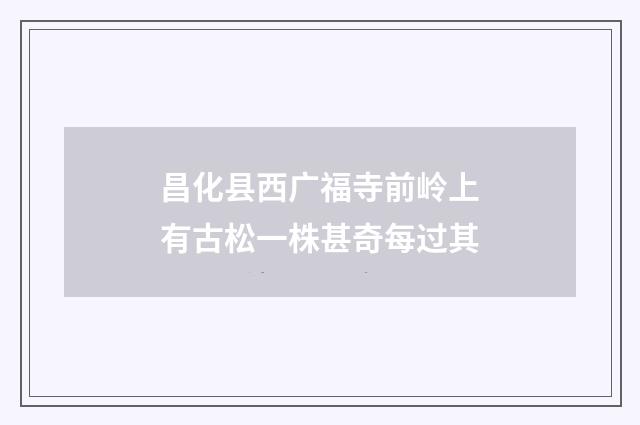 昌化县西广福寺前岭上有古松一株甚奇每过其