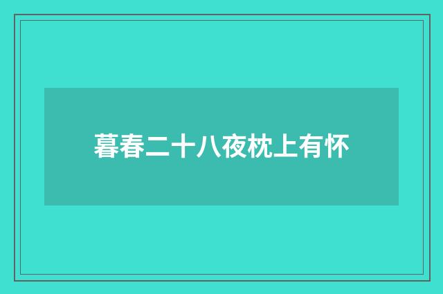 暮春二十八夜枕上有怀