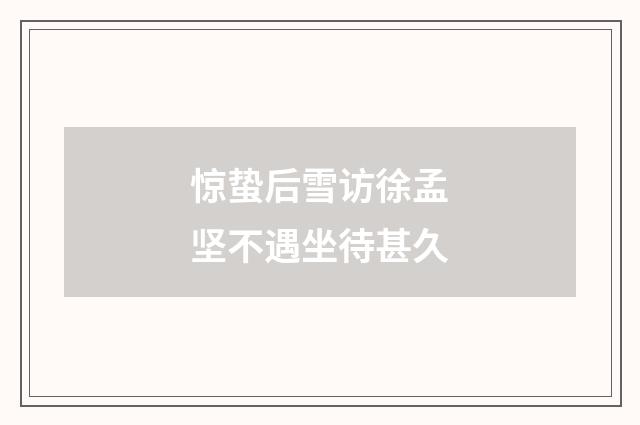 惊蛰后雪访徐孟坚不遇坐待甚久