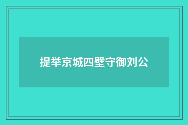 提举京城四壁守御刘公