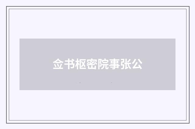 佥书枢密院事张公