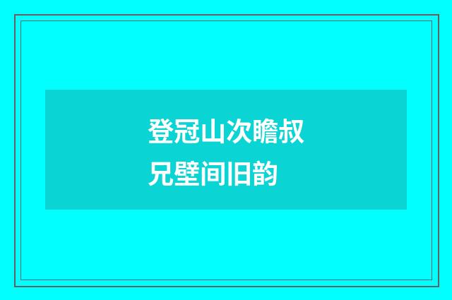 登冠山次瞻叔兄壁间旧韵