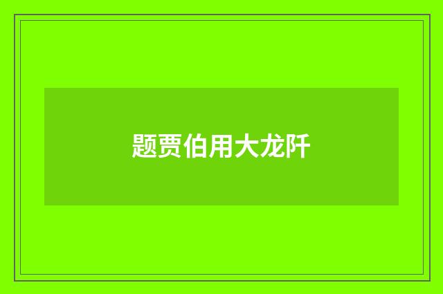 题贾伯用大龙阡