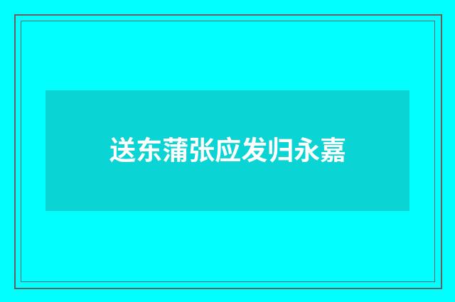 送东蒲张应发归永嘉