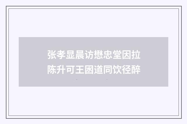 张孝显晨访懋忠堂因拉陈升可王囦道同饮径醉