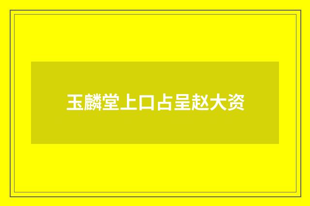 玉麟堂上口占呈赵大资