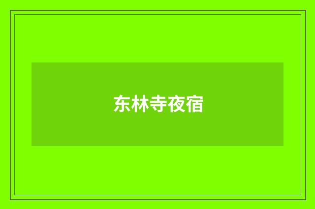 东林寺夜宿