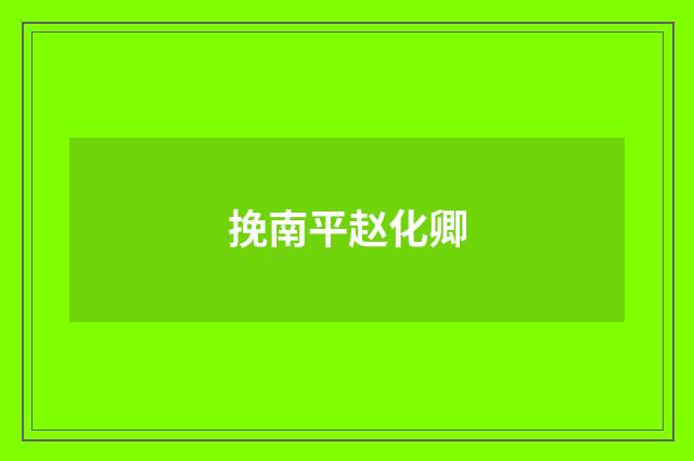 挽南平赵化卿