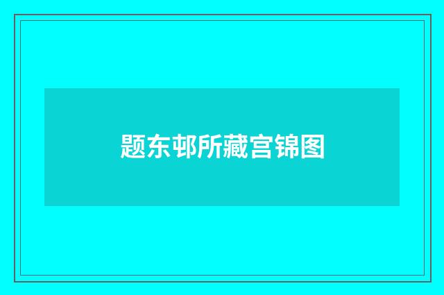 题东邨所藏宫锦图