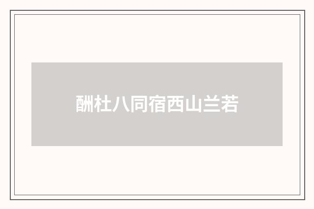 酬杜八同宿西山兰若