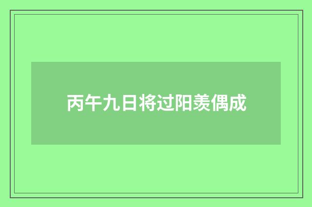 丙午九日将过阳羡偶成