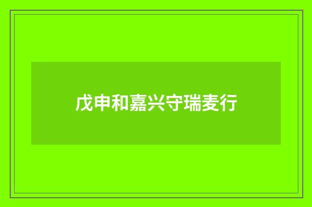 戊申和嘉兴守瑞麦行