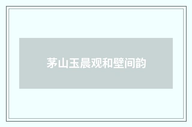 茅山玉晨观和壁间韵