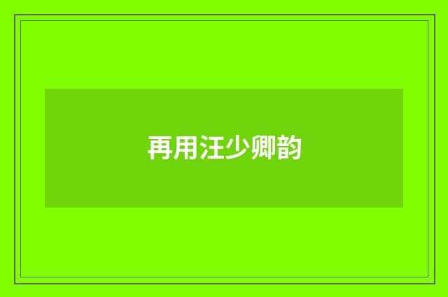 再用汪少卿韵