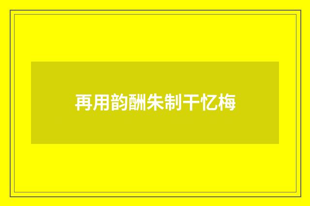 再用韵酬朱制干忆梅