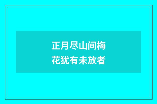 正月尽山间梅花犹有未放者