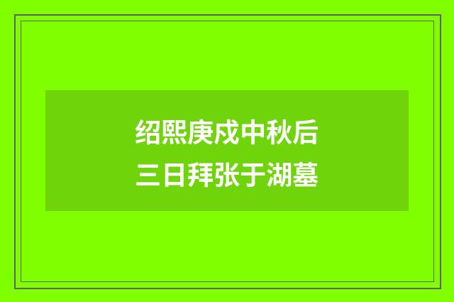 绍熙庚戍中秋后三日拜张于湖墓