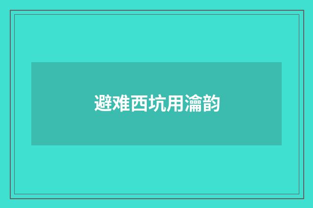 避难西坑用瀹韵
