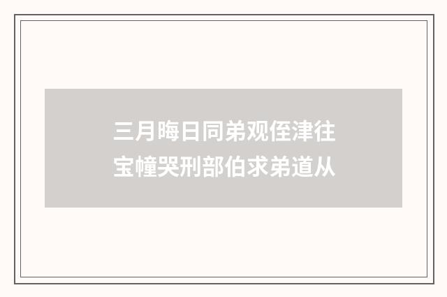三月晦日同弟观侄津往宝幢哭刑部伯求弟道从