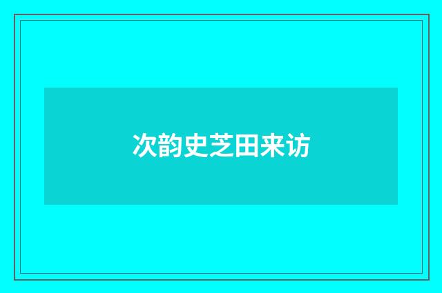次韵史芝田来访