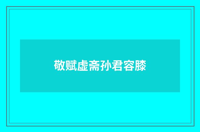 敬赋虚斋孙君容膝