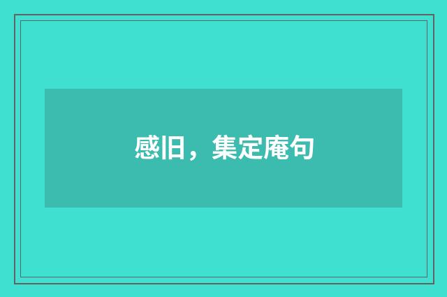 感旧，集定庵句