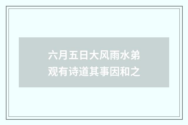 六月五日大风雨水弟观有诗道其事因和之