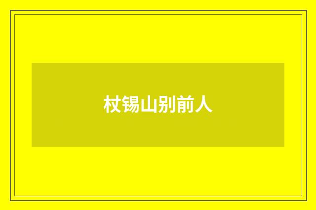 杖锡山别前人